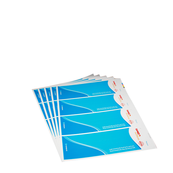 三支成人牙刷纸卡,彩卡包装,彩卡卡头对折